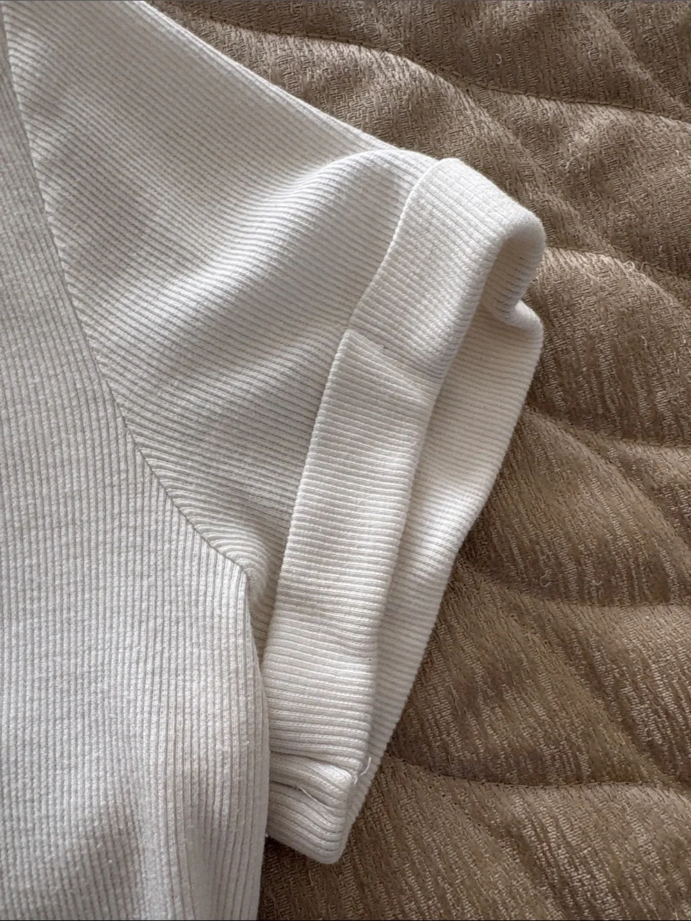 Pilcro White Short-Sleeve Henley Tee with Button Placket